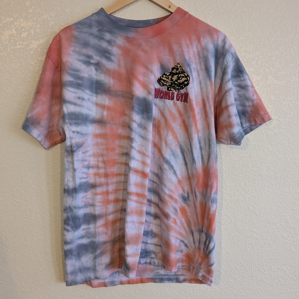 Tie-Dye Short Sleeve Tee - Red and Blue